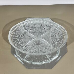 Vintage Libbey Clarion 4 Part Glass Server Plate‎ Platter In Original Box
